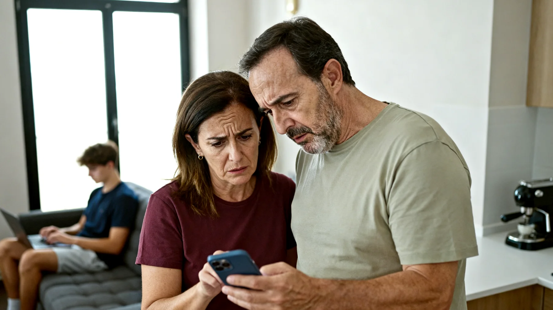 Genitori preoccupati per l'uso scorretto e potenzialmente rischioso dei social media da parte dei figli giovani adulti, con difficoltà nel trovare un equilibrio tra rispetto dell'autonomia e protezione dai pericoli online (esposizione eccessiva della privacy, condivisione di contenuti inappropriati, interazioni con sconosciuti, confronto sociale dannoso per l'autostima)"