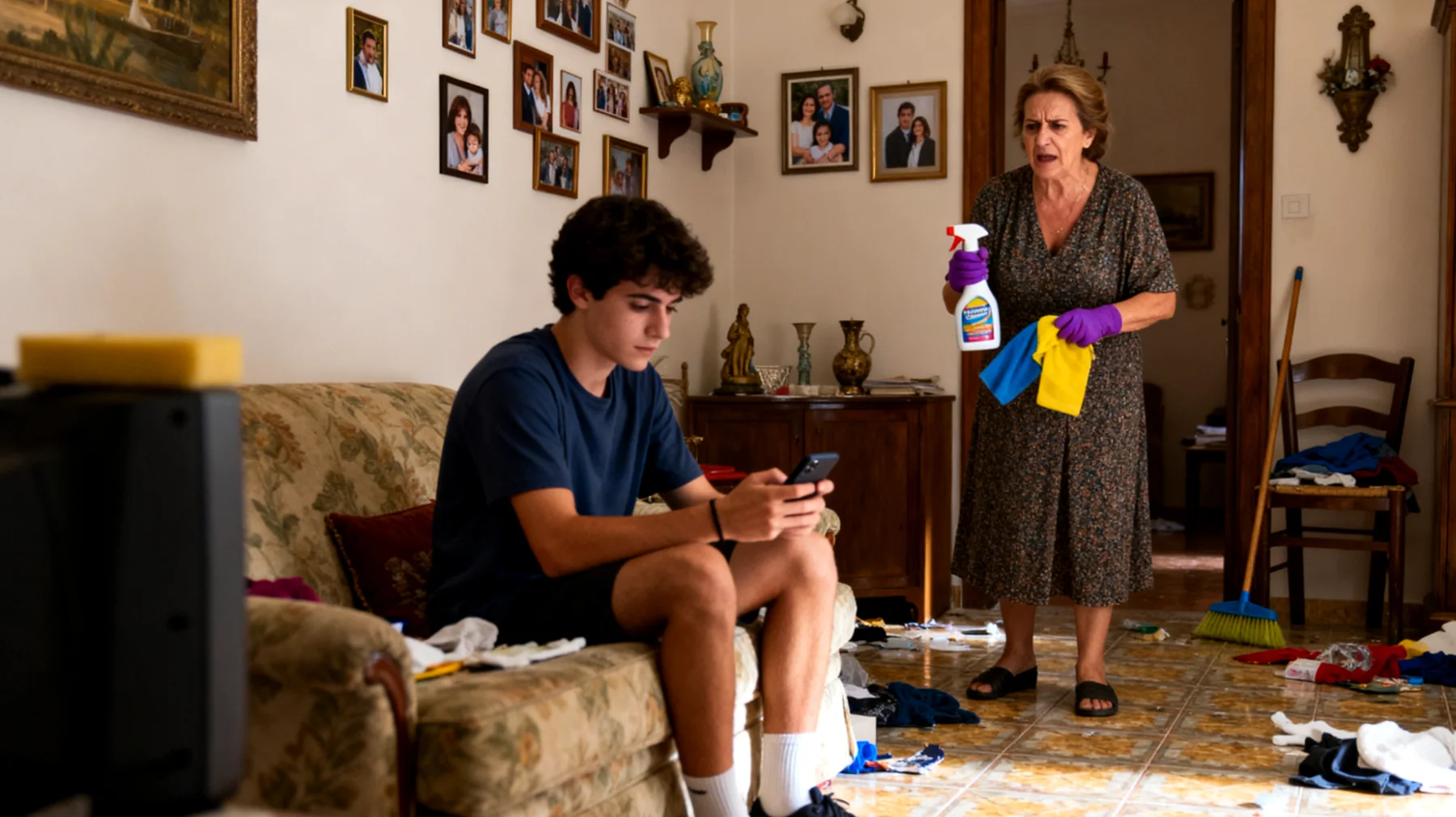 Genitori alle prese con giovani adulti (20-30 anni) che mostrano scarsa collaborazione nelle attività quotidiane domestiche, non partecipano alle responsabilità familiari e faticano ad assumere un ruolo attivo nella gestione della casa"